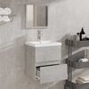 vidaXL Bathroom Cabinet with Mirror Concrete Grey Engineered Wood