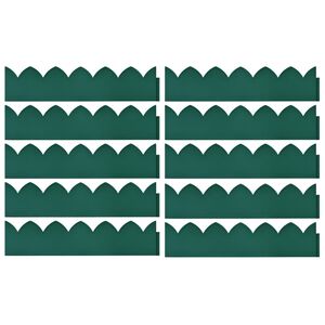 vidaXL Lawn Edgings 10 pcs Green 65x15 cm PP