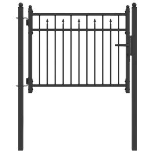 vidaXL Fence Gate HORST 100 x 75 cm Metal Black Lockable
