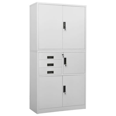 vidaXL Office Cabinet Light Grey 90x40x180 cm Steel