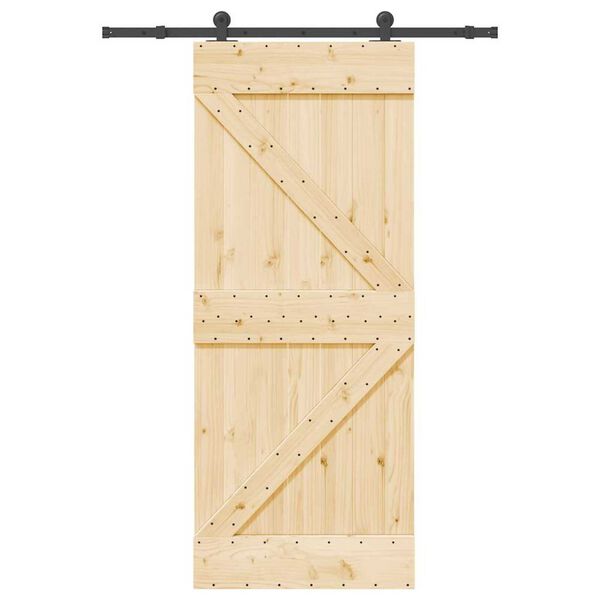 vidaXL Sliding Door with Hardware Set 85x210 cm Solid Wood Pine
