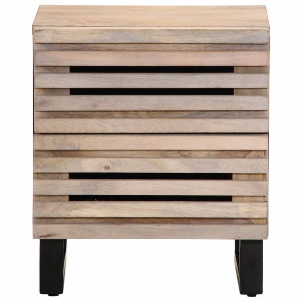 vidaXL Bedside Cabinets 2 pcs 40x34x46 cm Solid Wood Bleached Mango