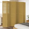 vidaXL Room Divider 6 Panels Brown Solid Wood Paulownia
