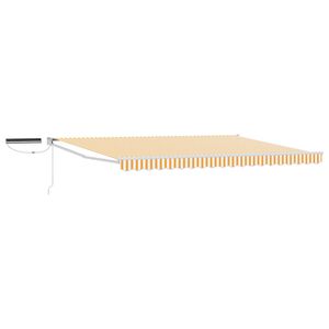 vidaXL Electric Retractable Awning Orange and White 5 x 3 m