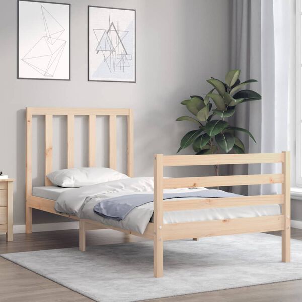 vidaXL Bed Frame without Mattress 90x200 cm Solid Wood Pine