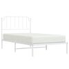 vidaXL Metal Bed Frame without Mattress with Headboard White 100x190cm