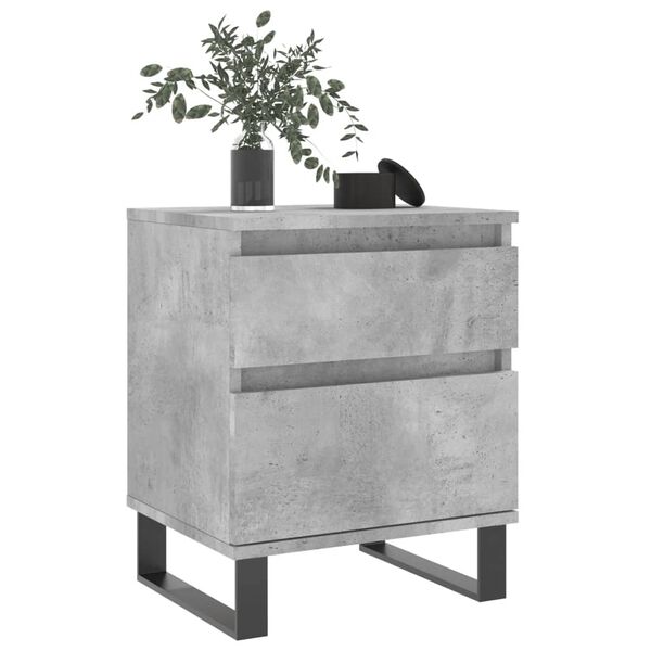 vidaXL Bedside Cabinets 2 pcs Concrete Grey 40x35x50 cm Engineered Wood