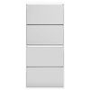 vidaXL Shoe Cabinet with Mirror 4-Layer High Gloss White 63x17x134 cm