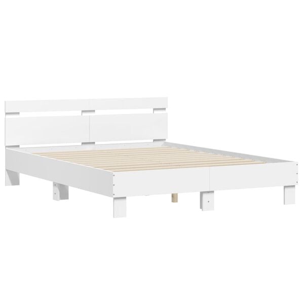 vidaXL Bed Frame without Mattress White 150x200 cm King Size