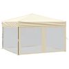 vidaXL Folding Party Tent with Sidewalls Cream 3x3 m