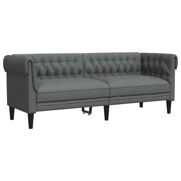 vidaXL Sofa Dark Grey 201.5 x 74.5 x 74.5 cm Polyester