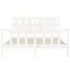 vidaXL Bed Frame without Mattress White King Size Solid Wood Pine