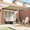vidaXL Retractable Awning Manual Green and Yellow 350 x 250 cm