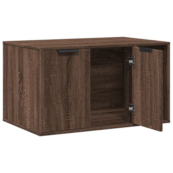 vidaXL Cat Litter Box Enclosure Brown Oak 80x50x45 cm Engineered Wood