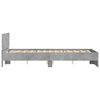 vidaXL Bed Frame with Headboard and LED Concrete Grey 140x200 cm