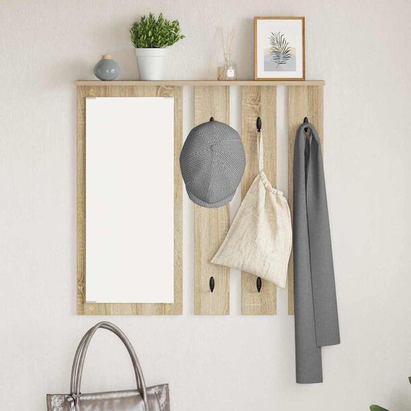 vidaXL Wall-Mounted Coat Rack with Shelf Sonoma oak 84 x 10 x 80 cm