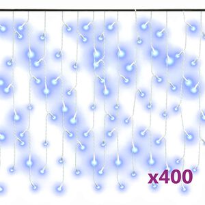 vidaXL Curtain Icicle Light | Blue | Plastic | 10 meters | Curtain Icicle Light
