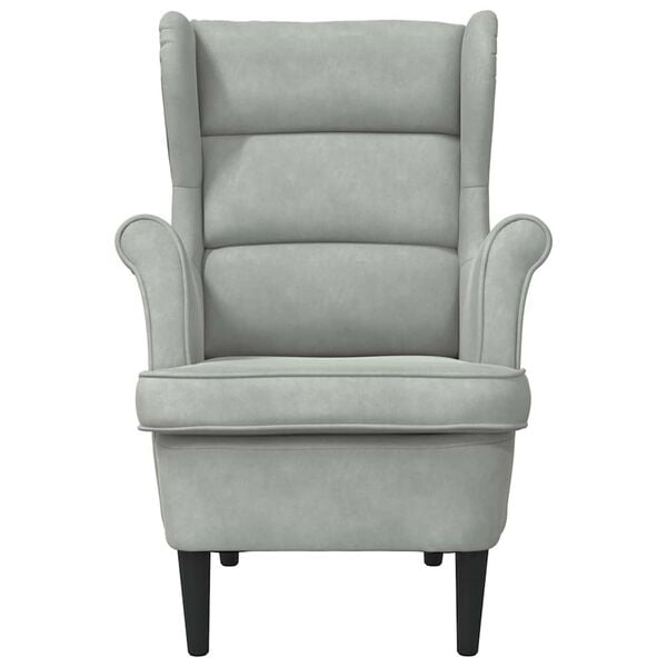 vidaXL Armchair Light Grey Velvet