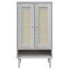vidaXL Shoe Cabinet SENJA Rattan Look White 59.5x35x107 cm Solid Wood