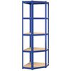 vidaXL 5-Layer Corner Shelf Blue Steel&Engineered Wood