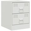 vidaXL Bedside Cabinet White 34.5x39x44 cm Steel