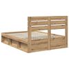 vidaXL Bed Frame Artisian Oak 160 x 200 cm Solid Pine Wood