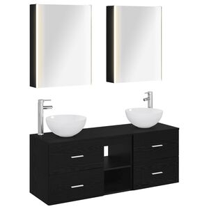 vidaXL Bathroom Furniture Set 5 pcs Black Oak