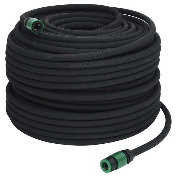 vidaXL Garden Soaker Hose Black 0.6" 100 m Rubber