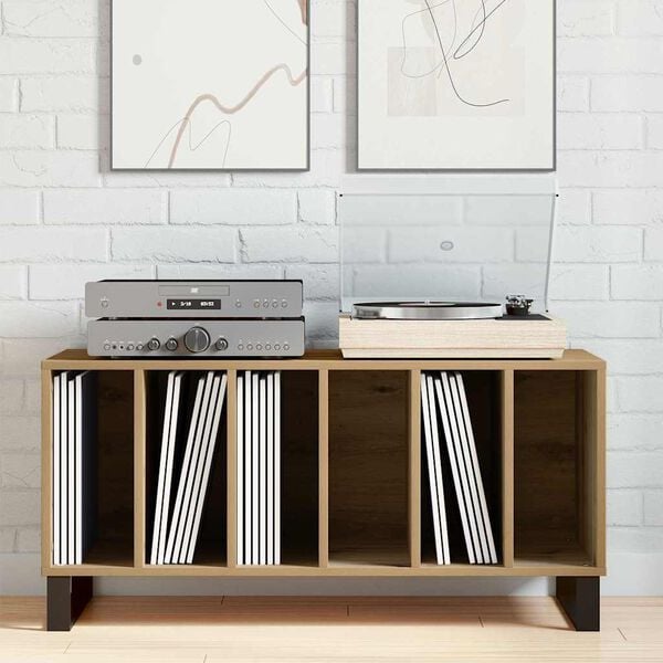 vidaXL Record Cabinet Artisan oak 100 x 38 x 48 cm Engineered Wood