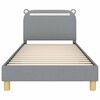 vidaXL Children's Bed Frame with Headboard Light Grey 90 x 200 cm