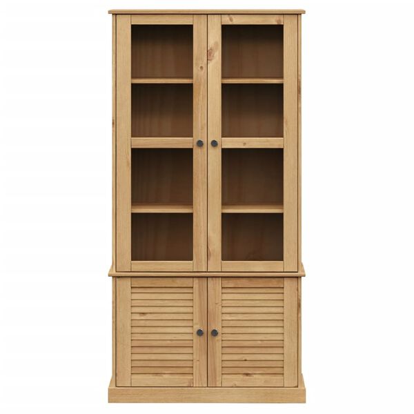 vidaXL Glass Display Cabinet VIGO 85x35x170 cm Solid Wood Pine