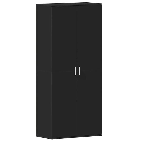 vidaXL Shoe Cabinet with Shelf Black 80 x 39 x 178 cm Engineered Wood