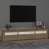 vidaXL TV Cabinet with LED Lights Sonoma Oak 195x35x40 cm