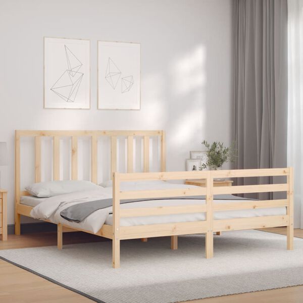 vidaXL Bed Frame without Mattress 160x200 cm Solid Wood Pine