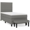 vidaXL Box Spring Bed with Mattress Dark Grey 90x190 cm Fabric