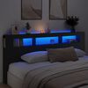 vidaXL LED Headboard Black 220x18.5x103.5 cm Engineered Wood