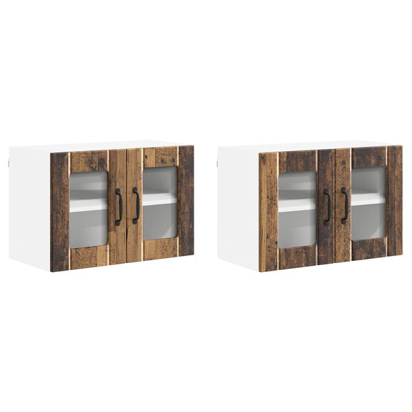 vidaXL Kitchen Cabinet 2 pcs Old Wood 60 x 31 x 40 cm Engineered Wood