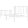 vidaXL Metal Bed Frame without Mattress with Footboard&nbsp;White 90x200cm