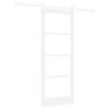 vidaXL Sliding Door ORKDAL White 83 x 211 cm Solid Pine Wood and Glass