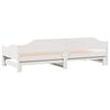vidaXL Daybed with Trundle without Mattress White 90x190 cm Single Solid Wood