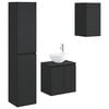 vidaXL Bathroom Furniture Set 3 pcs Black 33 x 34.5 x 160 cm