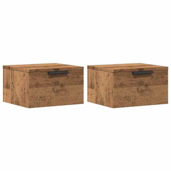 vidaXL Wall-mounted Bedside Cabinets 2 pcs Artisan Oak 34x30x20 cm