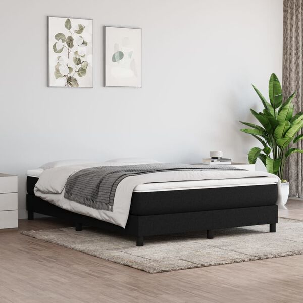 vidaXL Box Spring Bed Frame Black Double Fabric (UK/IE/FI/NO only)