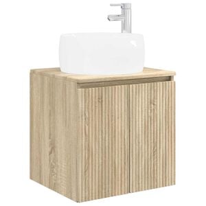vidaXL Wall-Mounted Sink Vanity Sonoma Oak 49.5 x 44.5 x 66 cm