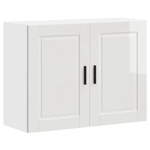 vidaXL Kitchen Wall Cabinet "Porto" High Gloss White Engineered Wood