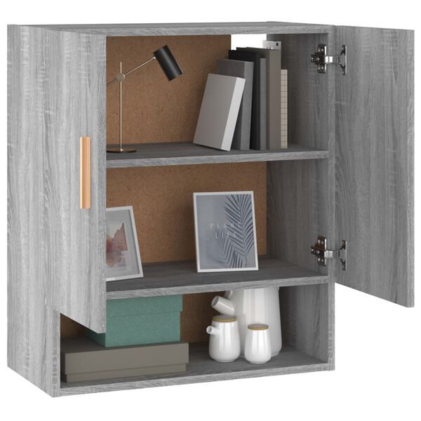 vidaXL Wall Cabinet Grey Sonoma 60x31x70 cm Engineered Wood