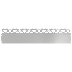vidaXL Lawn Edgings 10 pcs 103 x 0.05 x 22 cm Galvanised Steel Silver