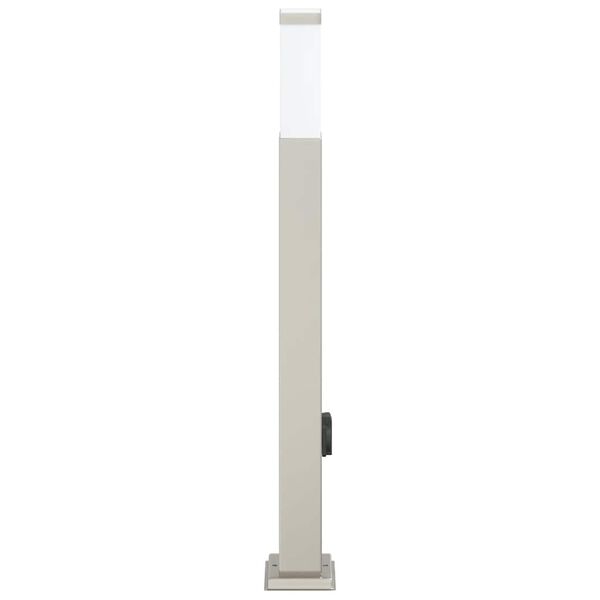 vidaXL Bollard Light with Outlet 80 cm Stainless Steel IP44