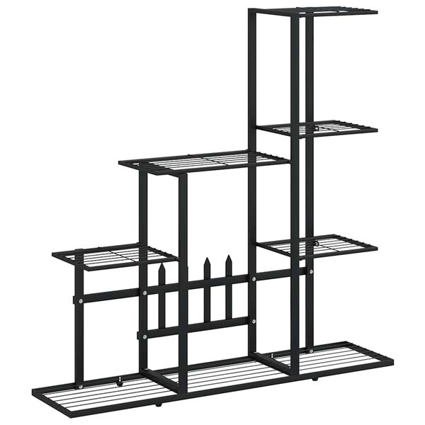 vidaXL Flower Stand 94.5x25x88 cm Black Metal