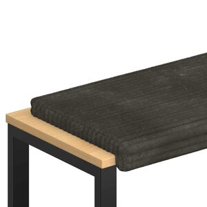 vidaXL Bench Cushion Plush Corduroy Anthracite Depth 35 cm